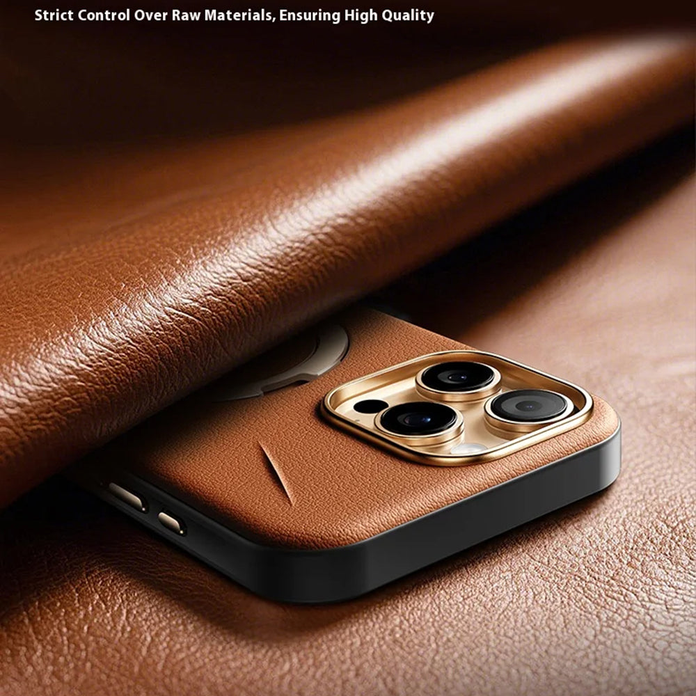 MagSafe-kotelo Apple iPhone 17 Prolle, Torras, QPRO Leather, Ruskea