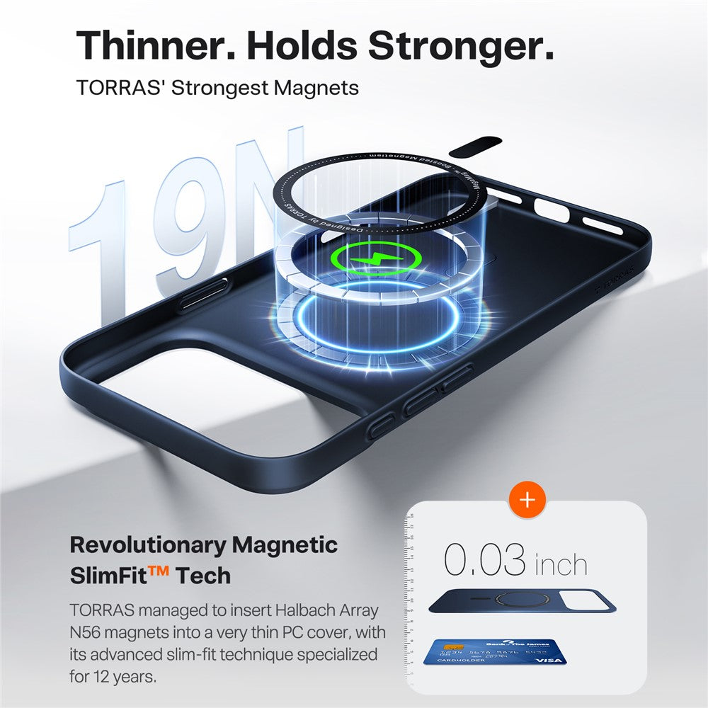 MagSafe-kotelo Apple iPhone 17 Prolle, Torras, SlimFit, Tummansininen
