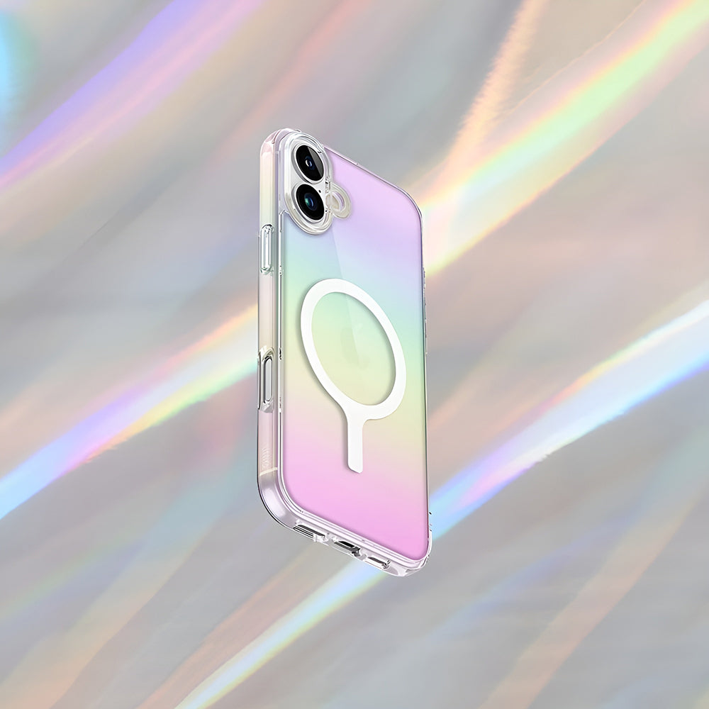 MagSafe-kotelo Apple iPhone 17 Prolle, UNIQ, Iridescia MagClick, Pastellinsininen