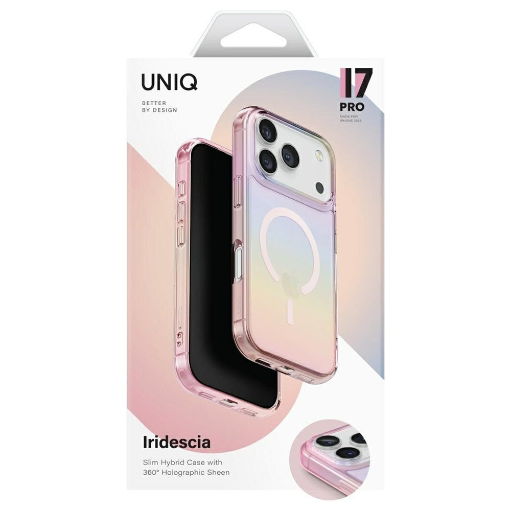 MagSafe-kotelo Apple iPhone 17 Prolle, UNIQ, Iridescia MagClick, Pastellinsininen