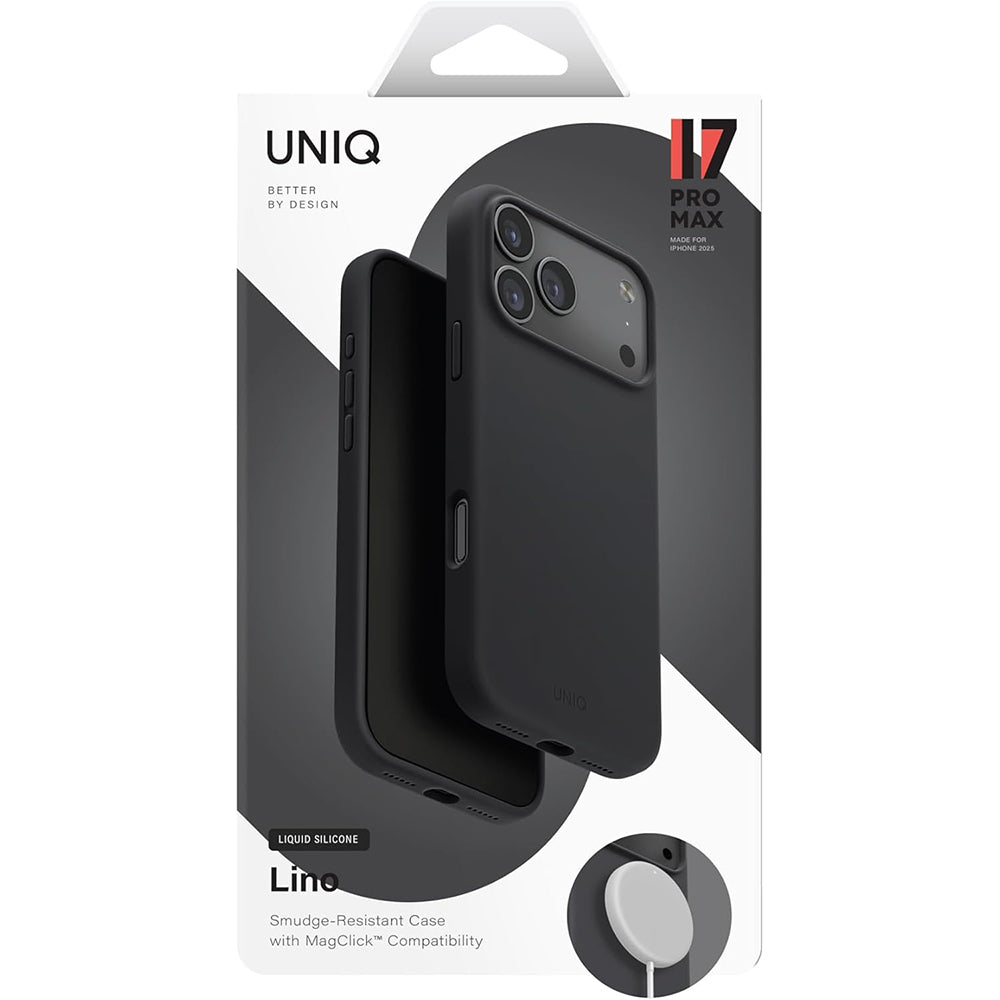 MagSafe-kotelo Apple iPhone 17 Prolle, UNIQ, Lino MagClick, Musta