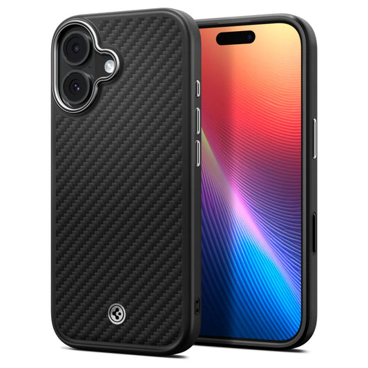 MagSafe-kotelo Apple iPhone 17:lle, Spigen, Enzo Aramid T, Musta Hopea