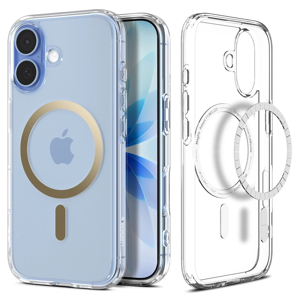 MagSafe-kotelo Apple iPhone 17:lle, Spigen, Ultra Hybrid, Läpinäkyvä Kulta ACS10382