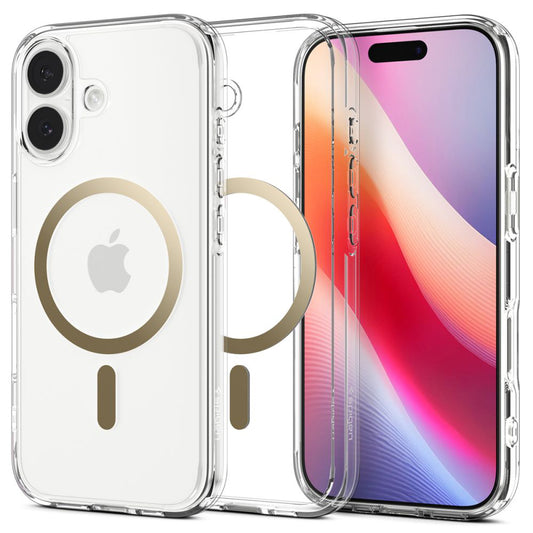 MagSafe-kotelo Apple iPhone 17:lle, Spigen, Ultra Hybrid, Läpinäkyvä Kulta