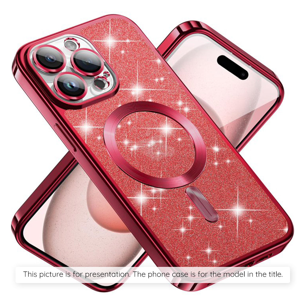 MagSafe-kotelo Apple iPhone 17:lle, Techsuit, Luxury Glitter, Punainen