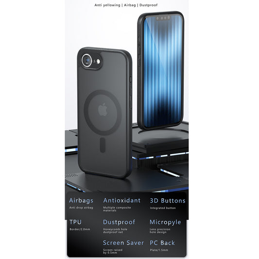 MagSafe-kotelo Apple iPhone 17:lle, Techsuit, PureFrost, Musta