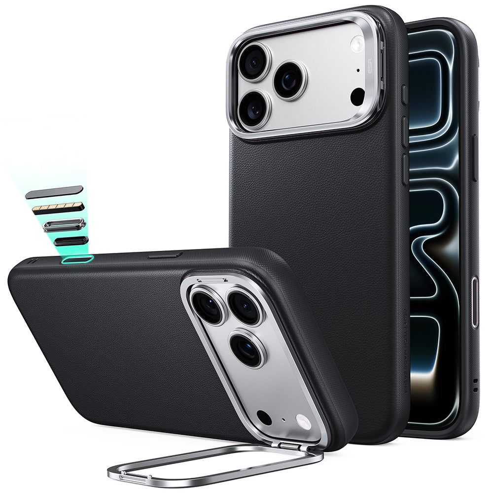 MagSafe-kuori Apple iPhone 18 Pro / 17 Pro:lle, ESR, Atelier jalustalla, Musta