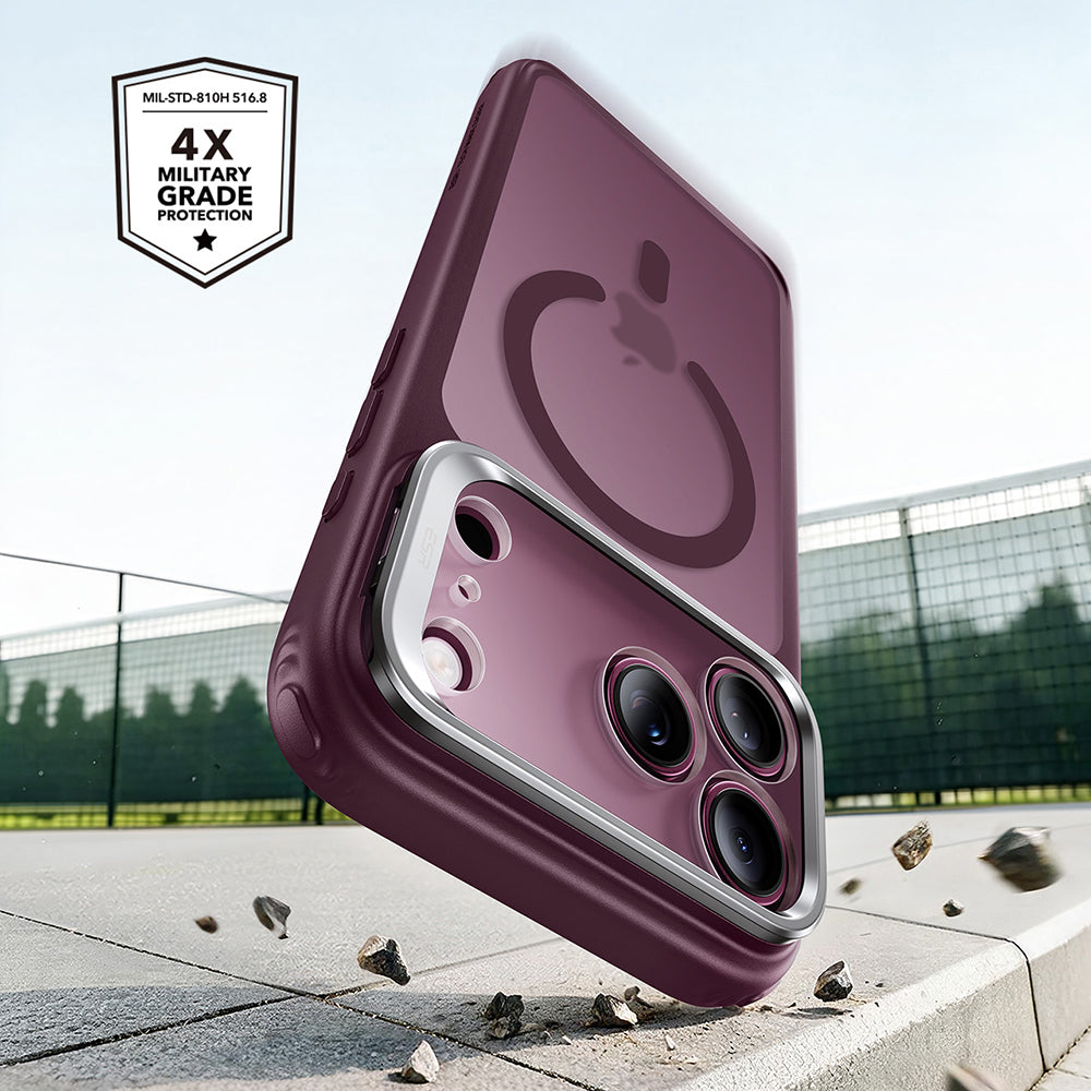 MagSafe-kuori Apple iPhone 18 Pro / 17 Pro:lle, ESR, Classic Hybrid Kickstand, Tummanpunainen satiinipintainen