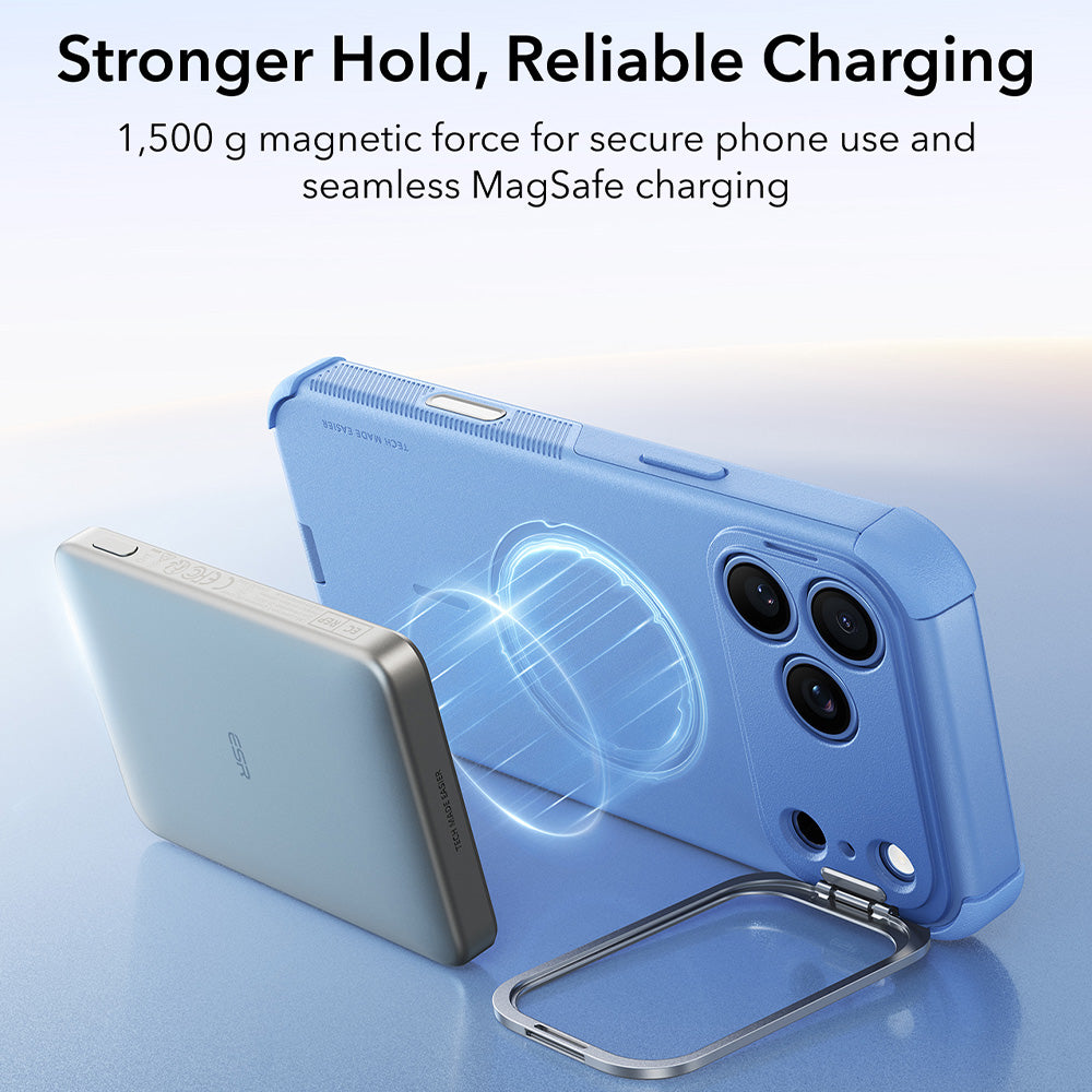 MagSafe-kuori Apple iPhone 18 Pro / 17 Pro:lle, ESR, Cyber Armor Kickstand, Sininen