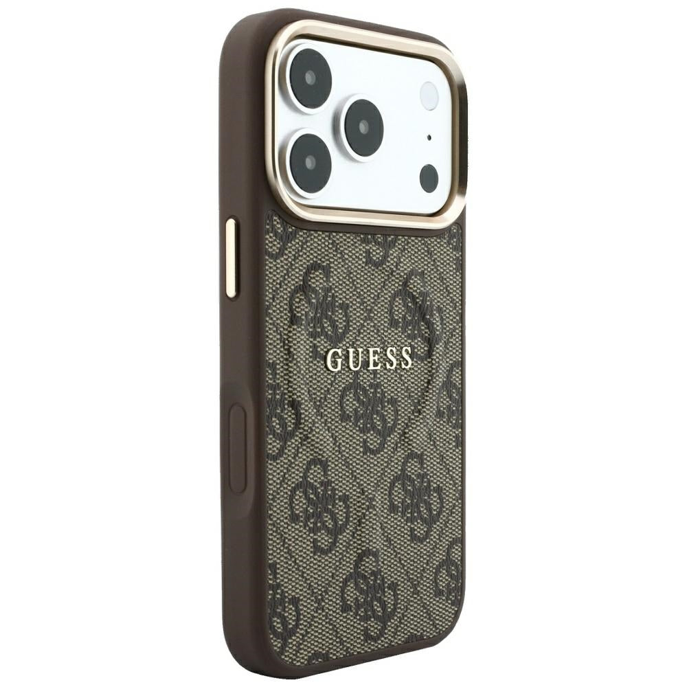 MagSafe-kuori Apple iPhone 18 Pro / 17 Pro:lle, Guess, 4G kohokuvioitu klassikko, ruskea