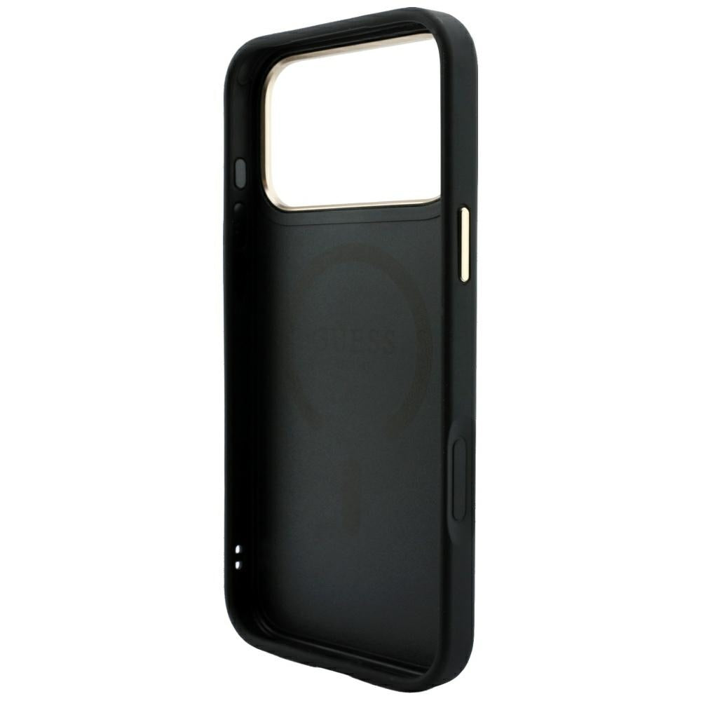 MagSafe-kuori Apple iPhone 18 Pro / 17 Pro:lle, Guess, 4G Embossed Classic, Musta
