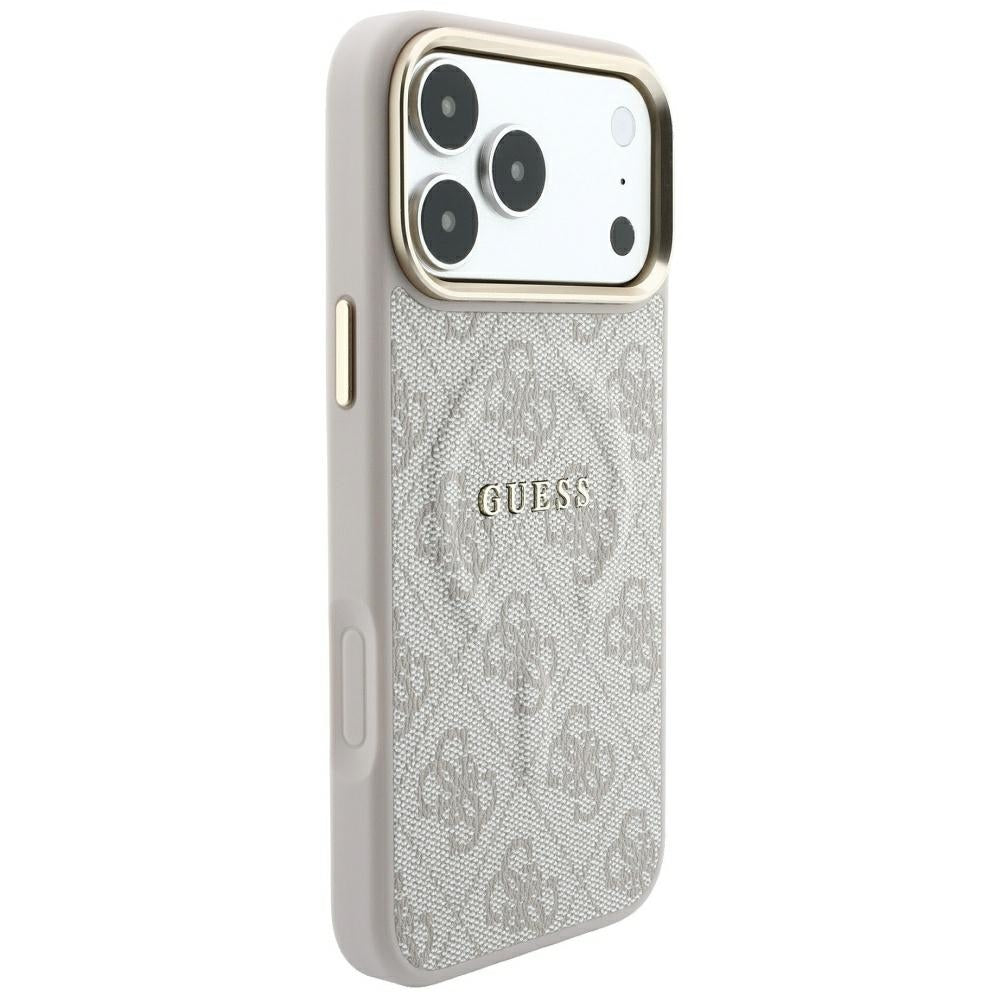 MagSafe-kuori Apple iPhone 18 Pro / 17 Pro:lle, Guess, 4G Embossed Classic, Vaaleanpunainen