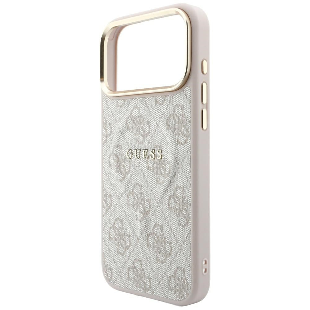 MagSafe-kuori Apple iPhone 18 Pro / 17 Pro:lle, Guess, 4G Embossed Classic, Vaaleanpunainen