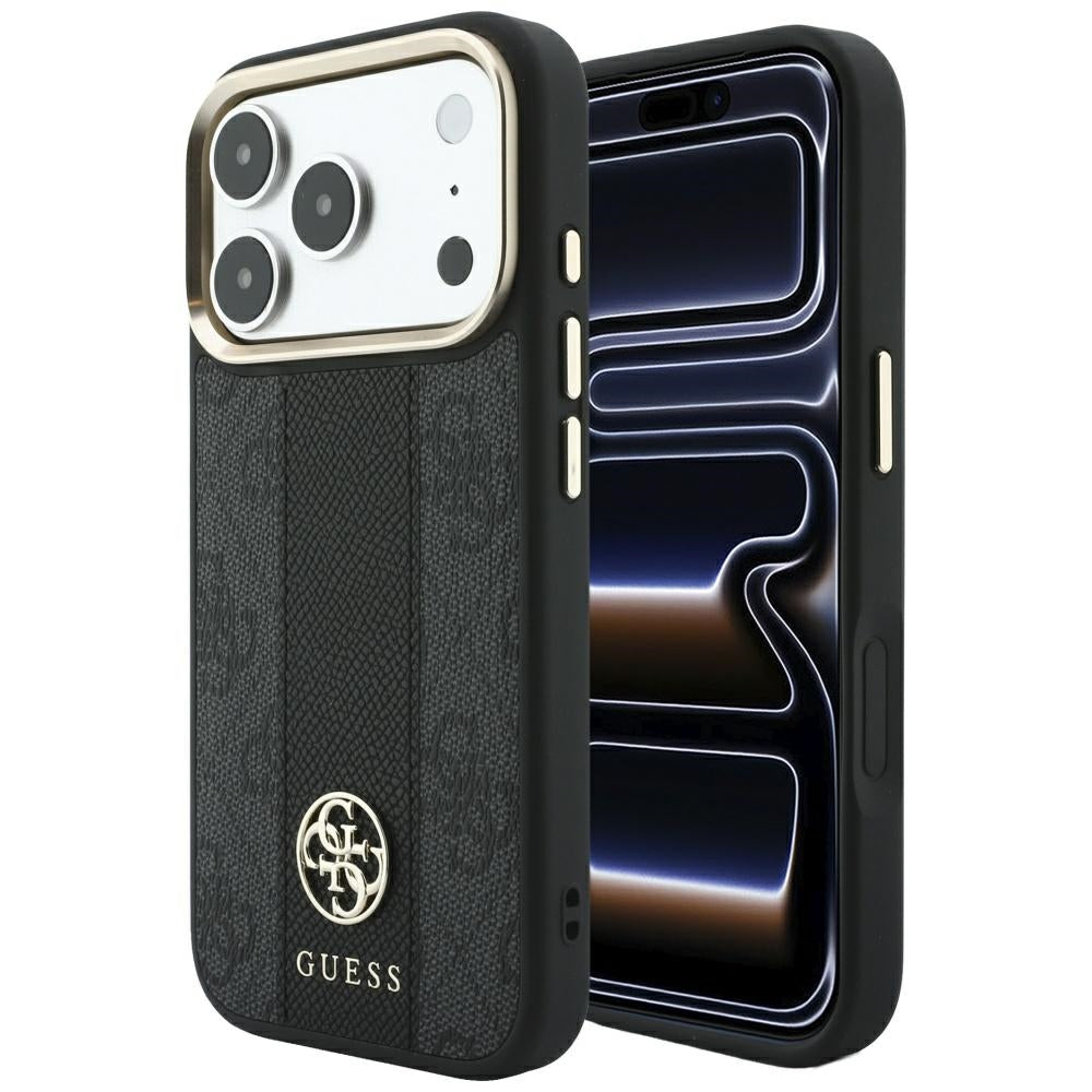 MagSafe-kuori Apple iPhone 18 Pro / 17 Pro:lle, Guess, 4G-raita pyöreä klassinen logo, musta