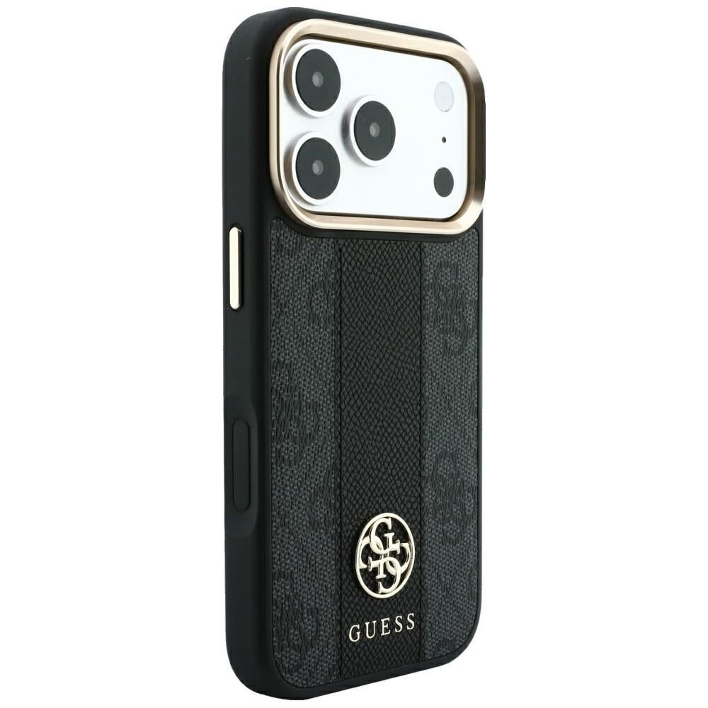 MagSafe-kuori Apple iPhone 18 Pro / 17 Pro:lle, Guess, 4G-raita pyöreä klassinen logo, musta