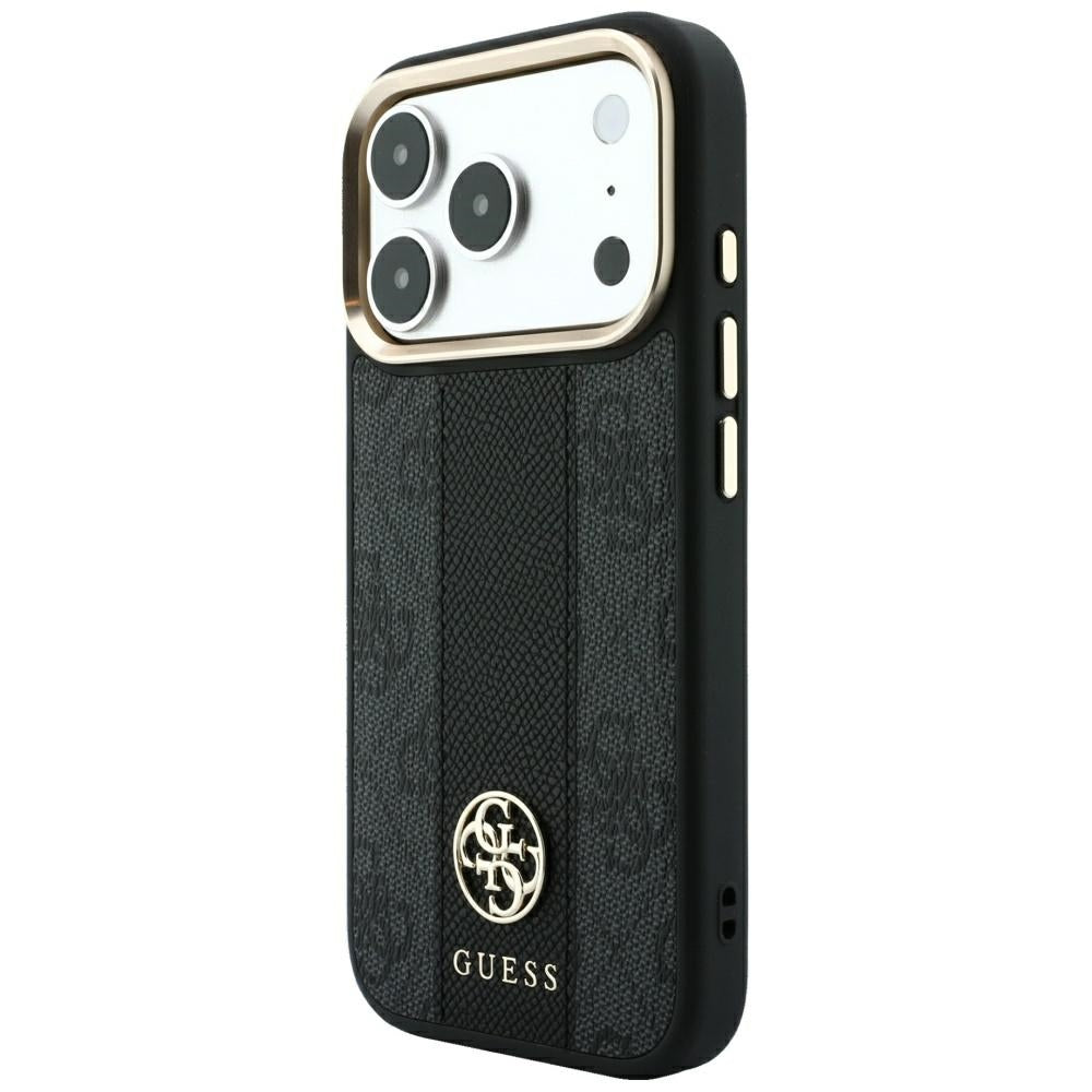 MagSafe-kuori Apple iPhone 18 Pro / 17 Pro:lle, Guess, 4G-raita pyöreä klassinen logo, musta