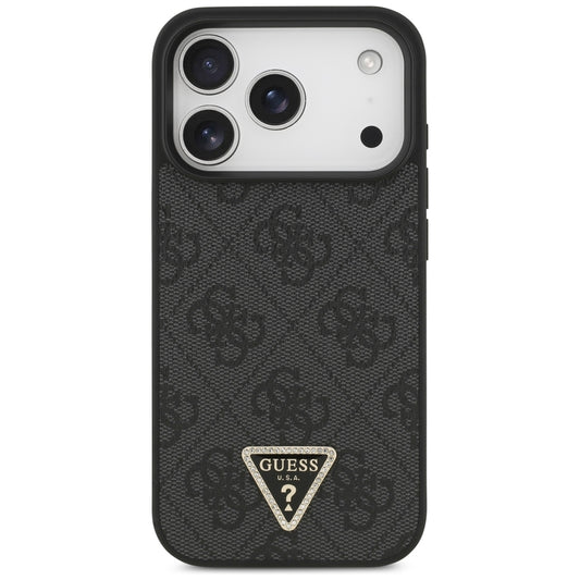 MagSafe-kuori Apple iPhone 18 Pro / 17 Pro:lle, Guess, 4G Triangle Strass, Musta