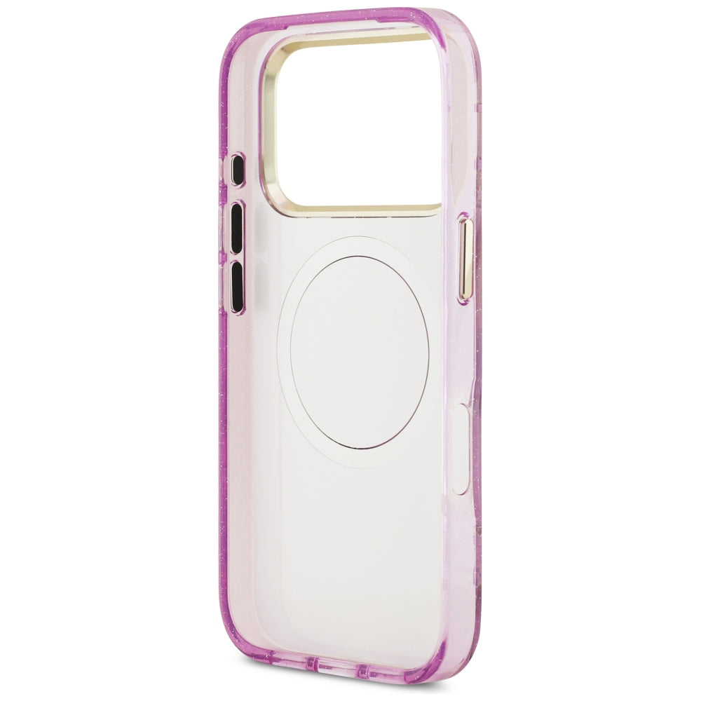 MagSafe-kuori Apple iPhone 18 Pro / 17 Pro:lle, Guess, IML Metallikiilto Kukat Kolmio, Violetti