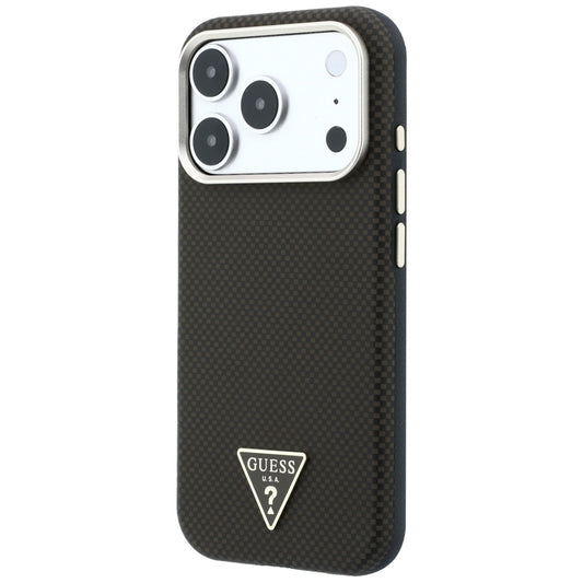 MagSafe-kuori Apple iPhone 18 Pro / 17 Pro:lle, Guess, Kevlar Triangle Logo, Ruskea