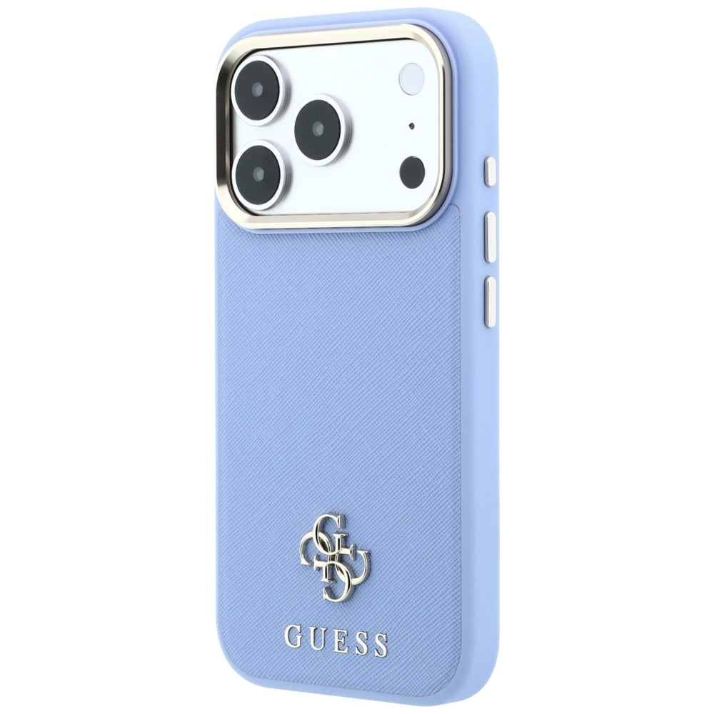 MagSafe-kuori Apple iPhone 18 Pro / 17 Pro:lle, Guess, Saffiano Small 4G Classic, Bleu
