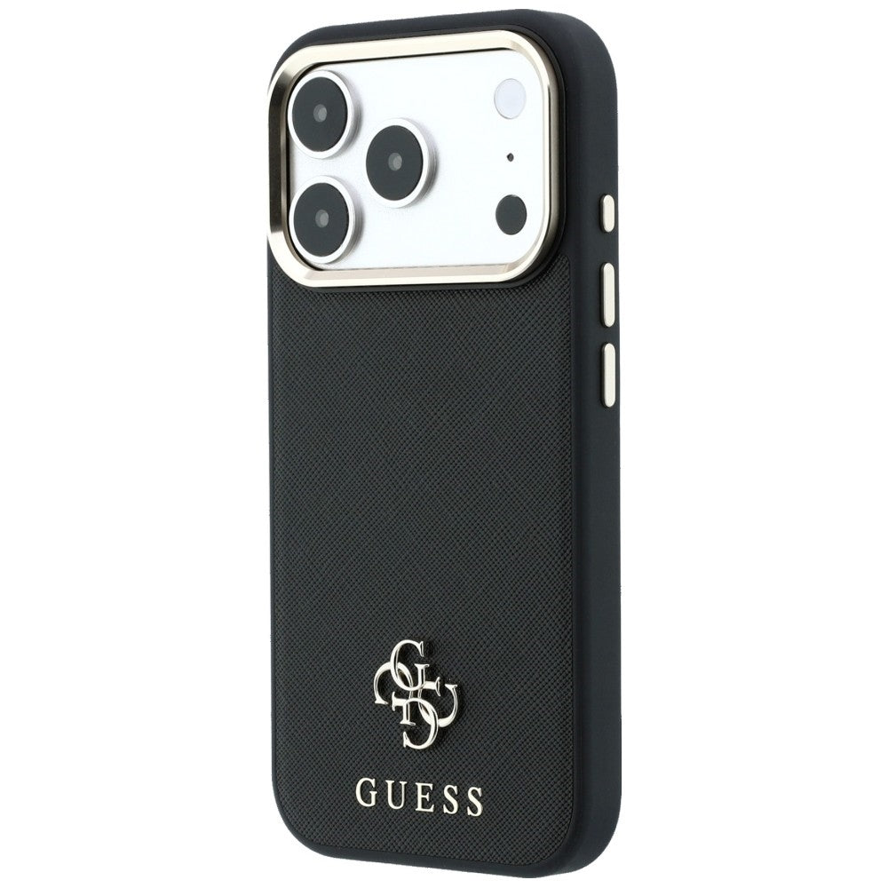 MagSafe-kuori Apple iPhone 18 Pro / 17 Pro:lle, Guess, Saffiano Small 4G Classic, Musta