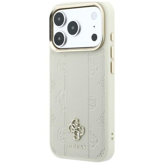 MagSafe-kuori Apple iPhone 18 Pro / 17 Pro:lle, Guess, Stripe Peony 4G, beige