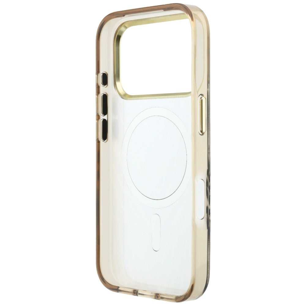 MagSafe-kuori Apple iPhone 18 Pro / 17 Pro:lle, Guess, Zebra Glitter Triangle Logo, Kultainen