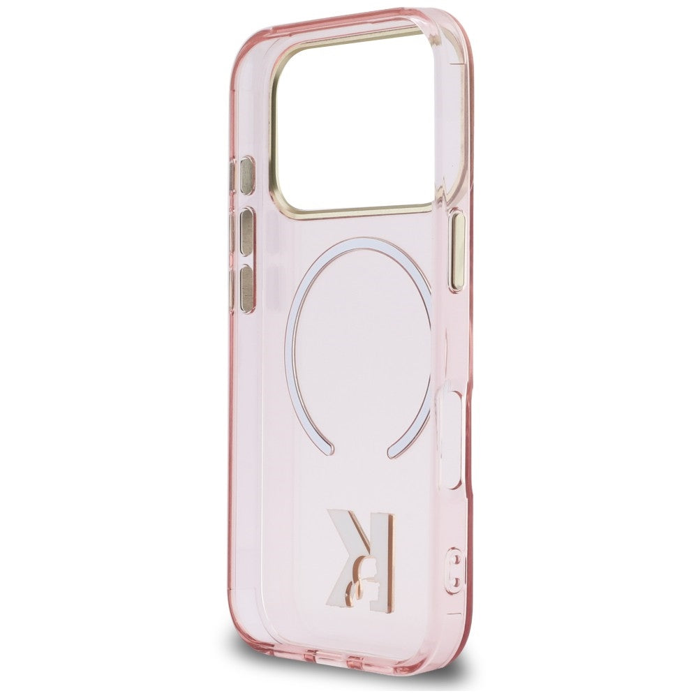 MagSafe-kuori Apple iPhone 18 Pro / 17 Pro -puhelimelle, Karl Lagerfeld, IML Karl Head Logo, vaaleanpunainen
