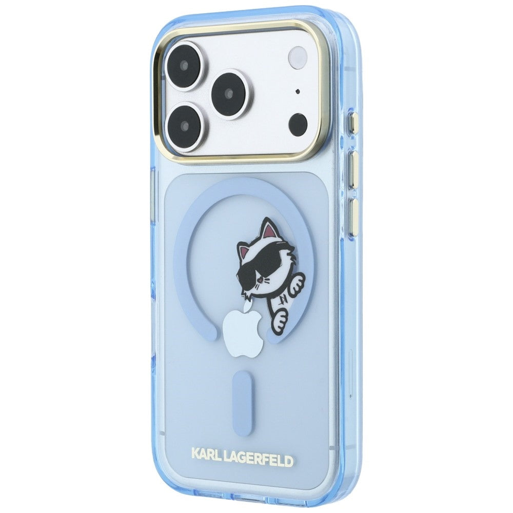 MagSafe-kuori Apple iPhone 18 Pro / 17 Pro:lle, Karl Lagerfeld, IML Peekaboo Print Metallikehys, Sininen