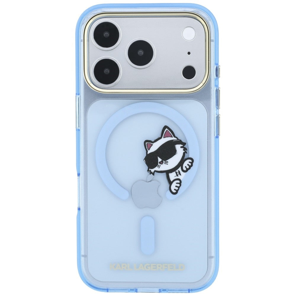 MagSafe-kuori Apple iPhone 18 Pro / 17 Pro:lle, Karl Lagerfeld, IML Peekaboo Print Metallikehys, Sininen