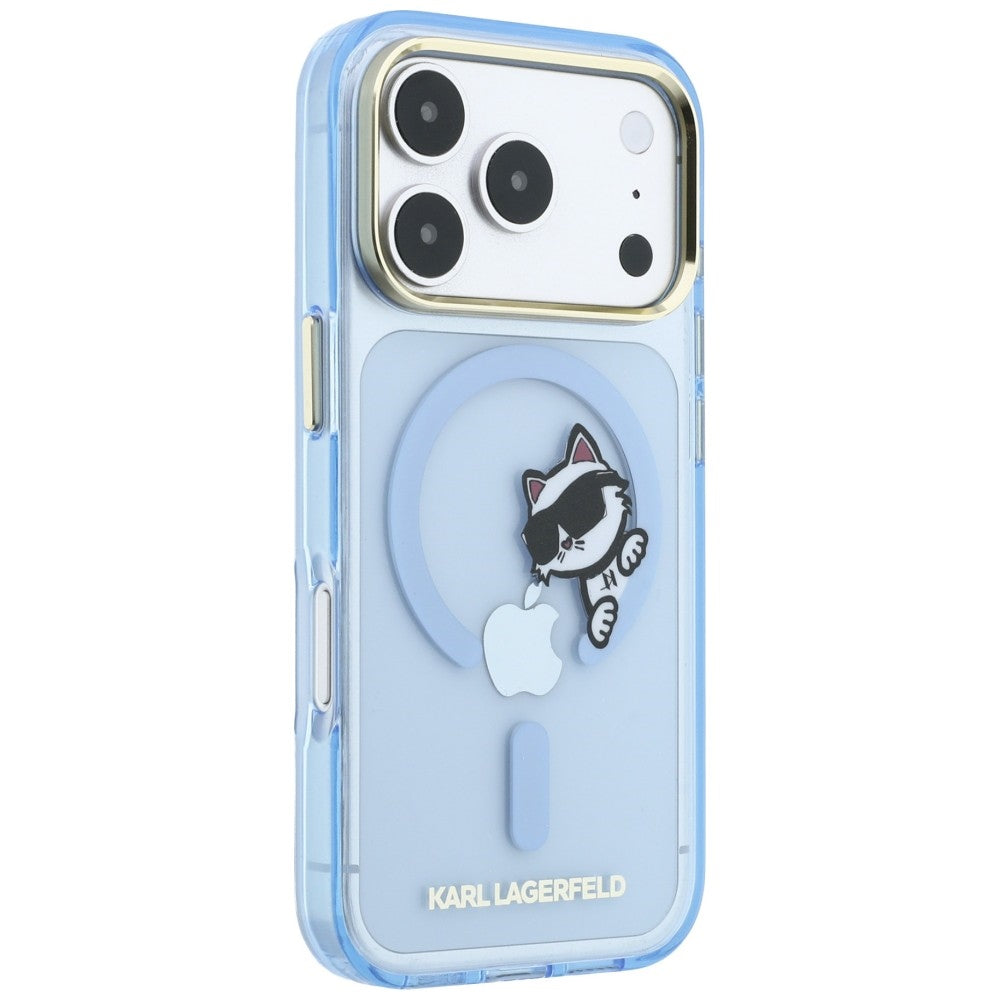MagSafe-kuori Apple iPhone 18 Pro / 17 Pro:lle, Karl Lagerfeld, IML Peekaboo Print Metallikehys, Sininen