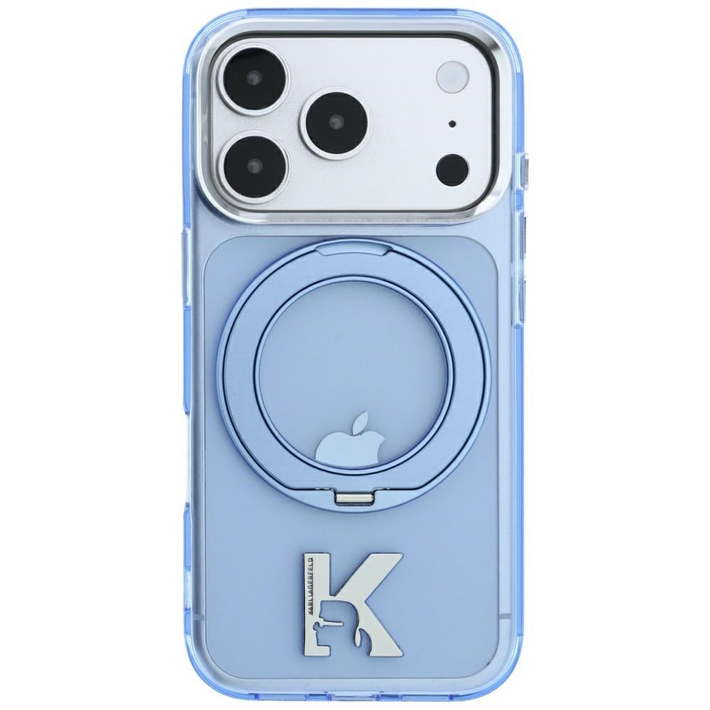 MagSafe-kuori Apple iPhone 18 Pro / 17 Pro:lle, Karl Lagerfeld, IML Ring Stand Kameo Metal, Sininen