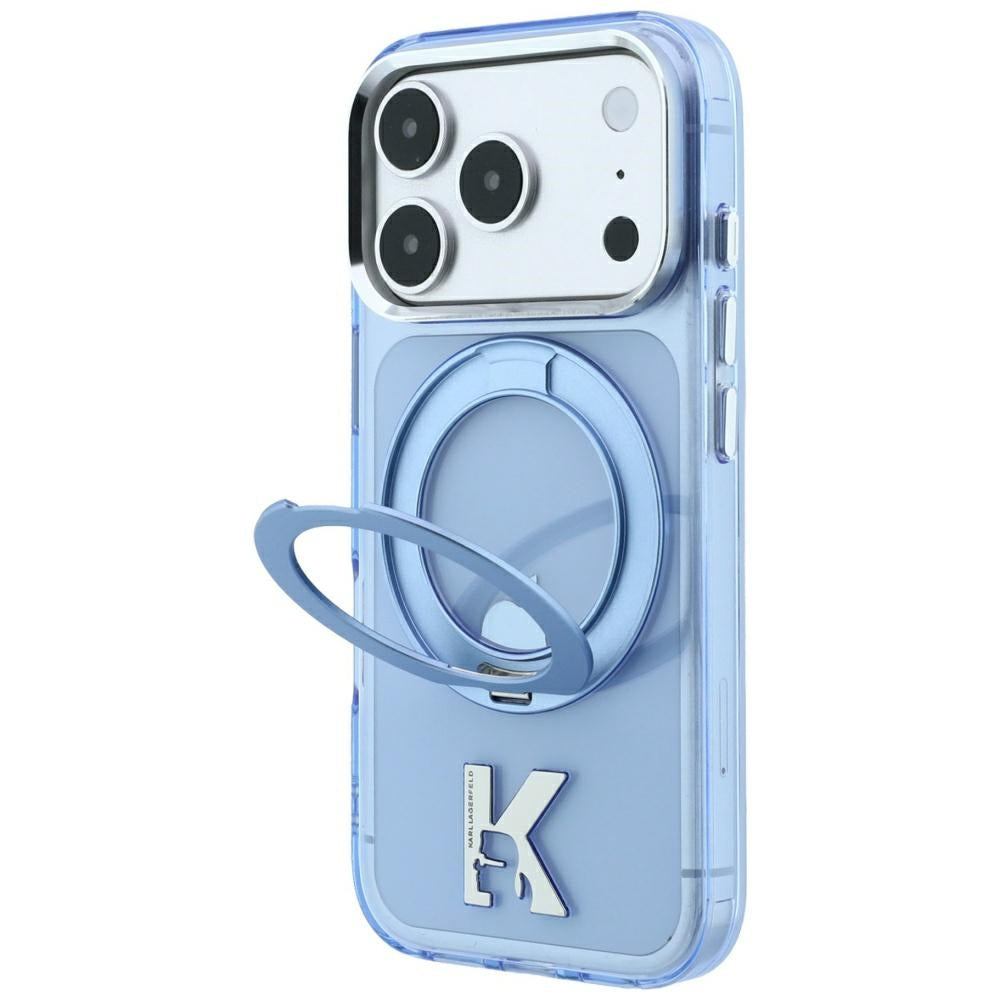 MagSafe-kuori Apple iPhone 18 Pro / 17 Pro:lle, Karl Lagerfeld, IML Ring Stand Kameo Metal, Sininen