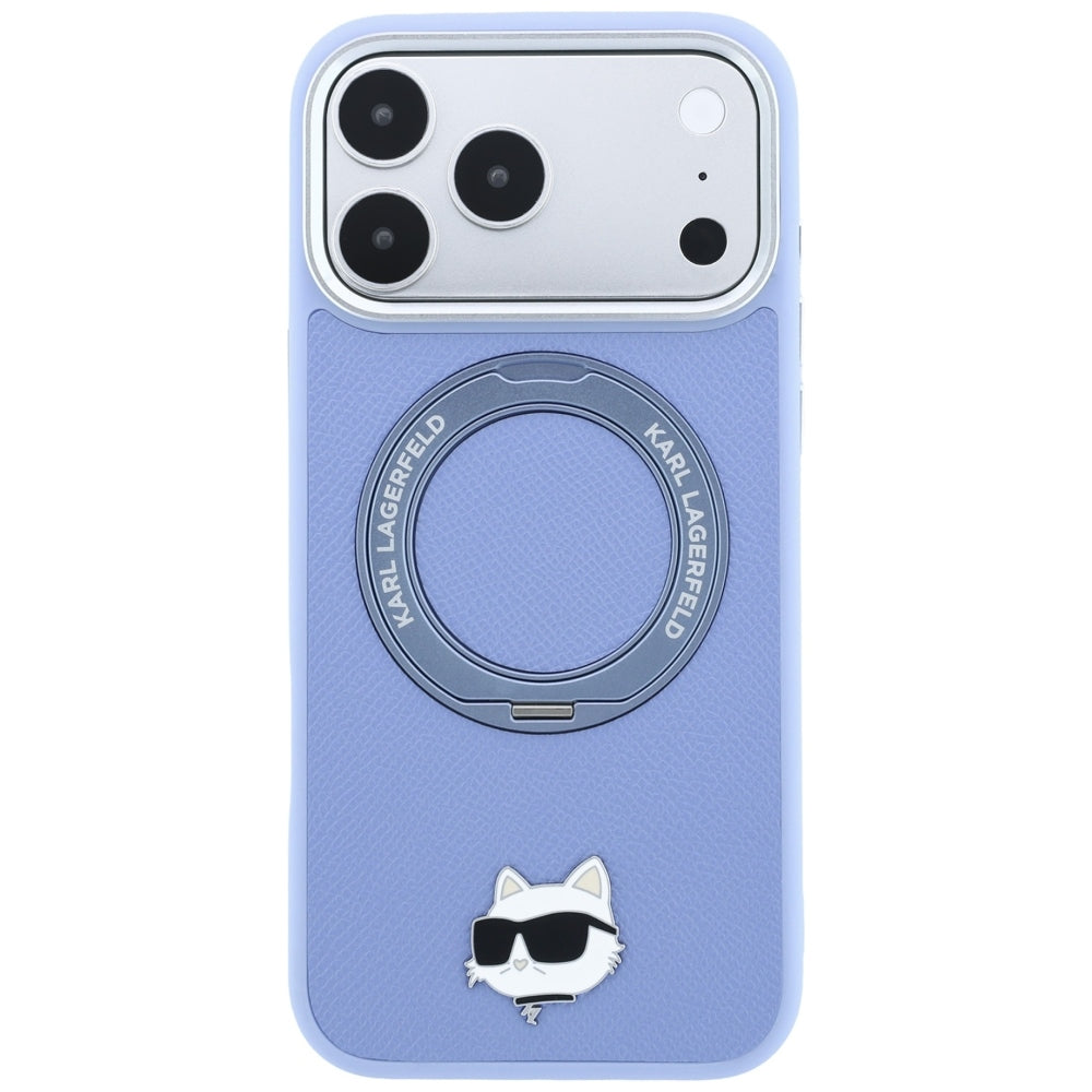MagSafe-kuori Apple iPhone 18 Pro / 17 Pro:lle, Karl Lagerfeld, Ring Stand 360 Choupette Pin, Bleu