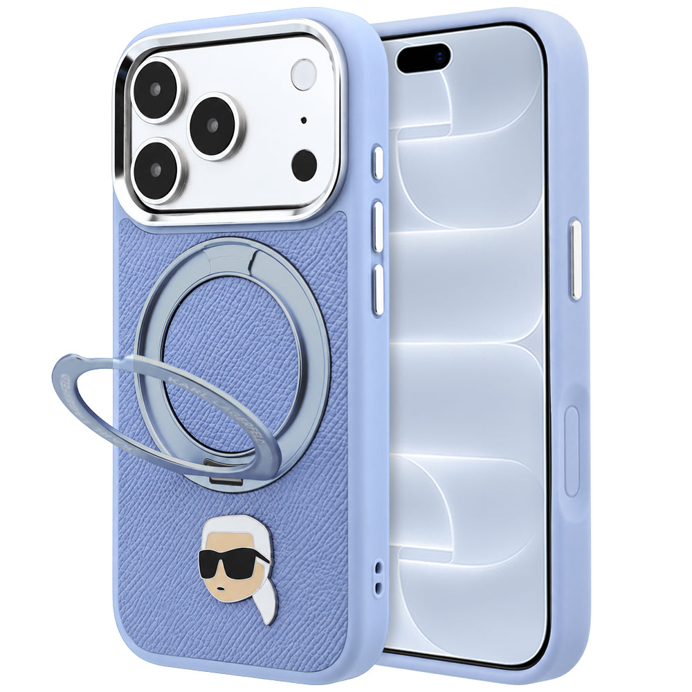 MagSafe-kuori Apple iPhone 18 Pro / 17 Pro:lle, Karl Lagerfeld, Ring Stand 360 Karl Pin, Sininen