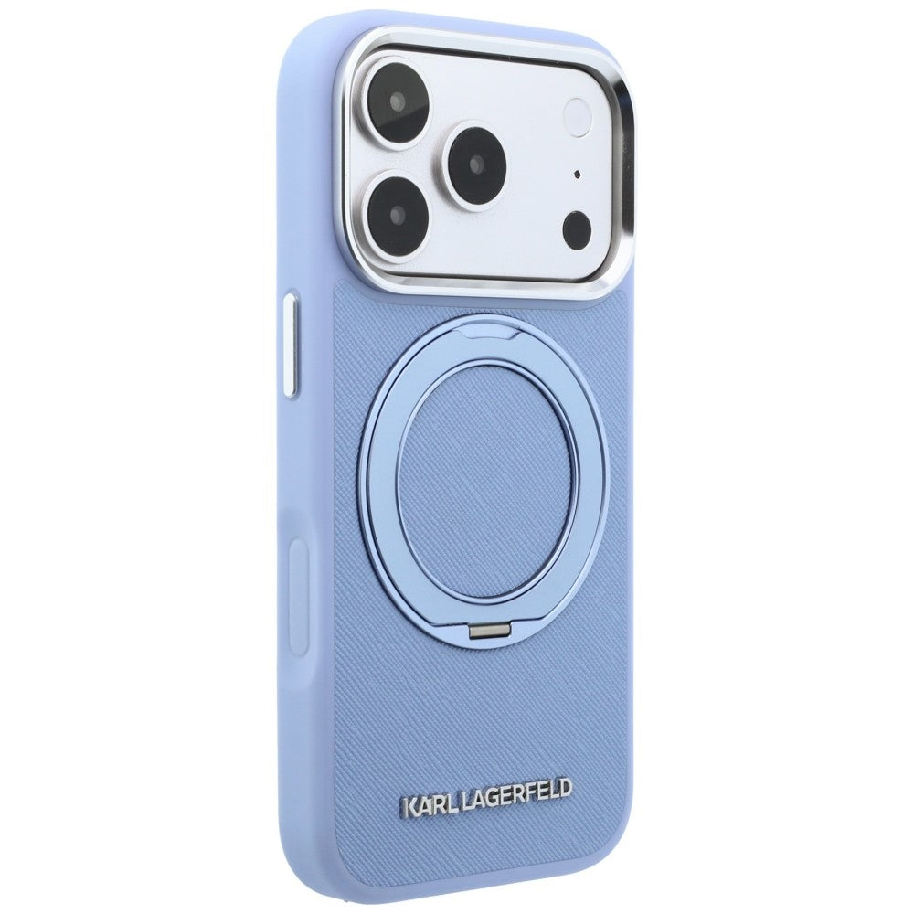 MagSafe-kuori Apple iPhone 18 Pro / 17 Pro:lle, Karl Lagerfeld, Ring Stand 360 Saffiano, Bleu