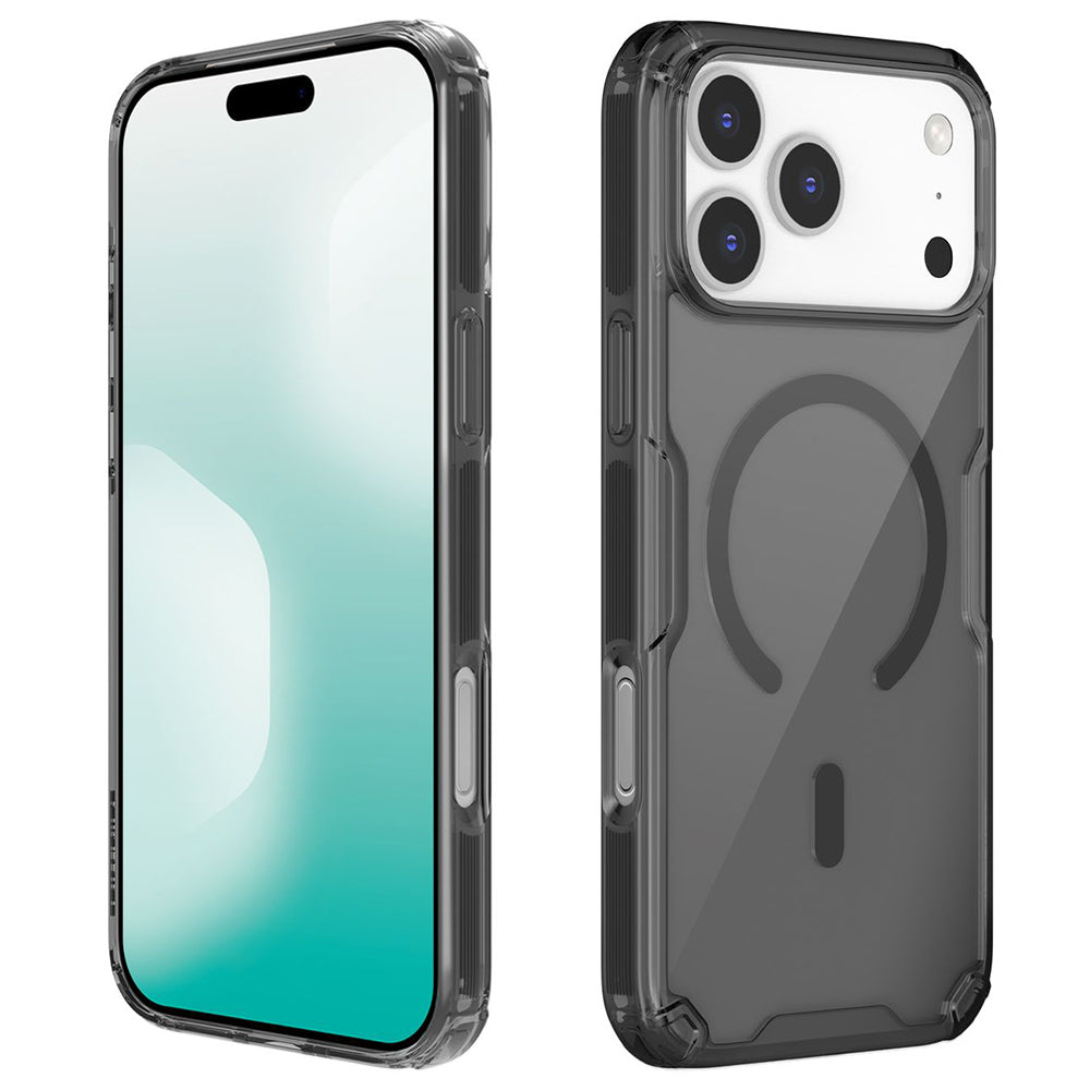 MagSafe-kuori Apple iPhone 18 Pro / 17 Pro:lle, Nillkin, Nature Pro, Musta Läpinäkyvä