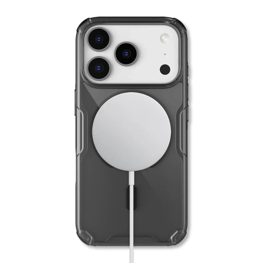 MagSafe-kuori Apple iPhone 18 Pro / 17 Pro:lle, Nillkin, Nature Pro, Musta Läpinäkyvä