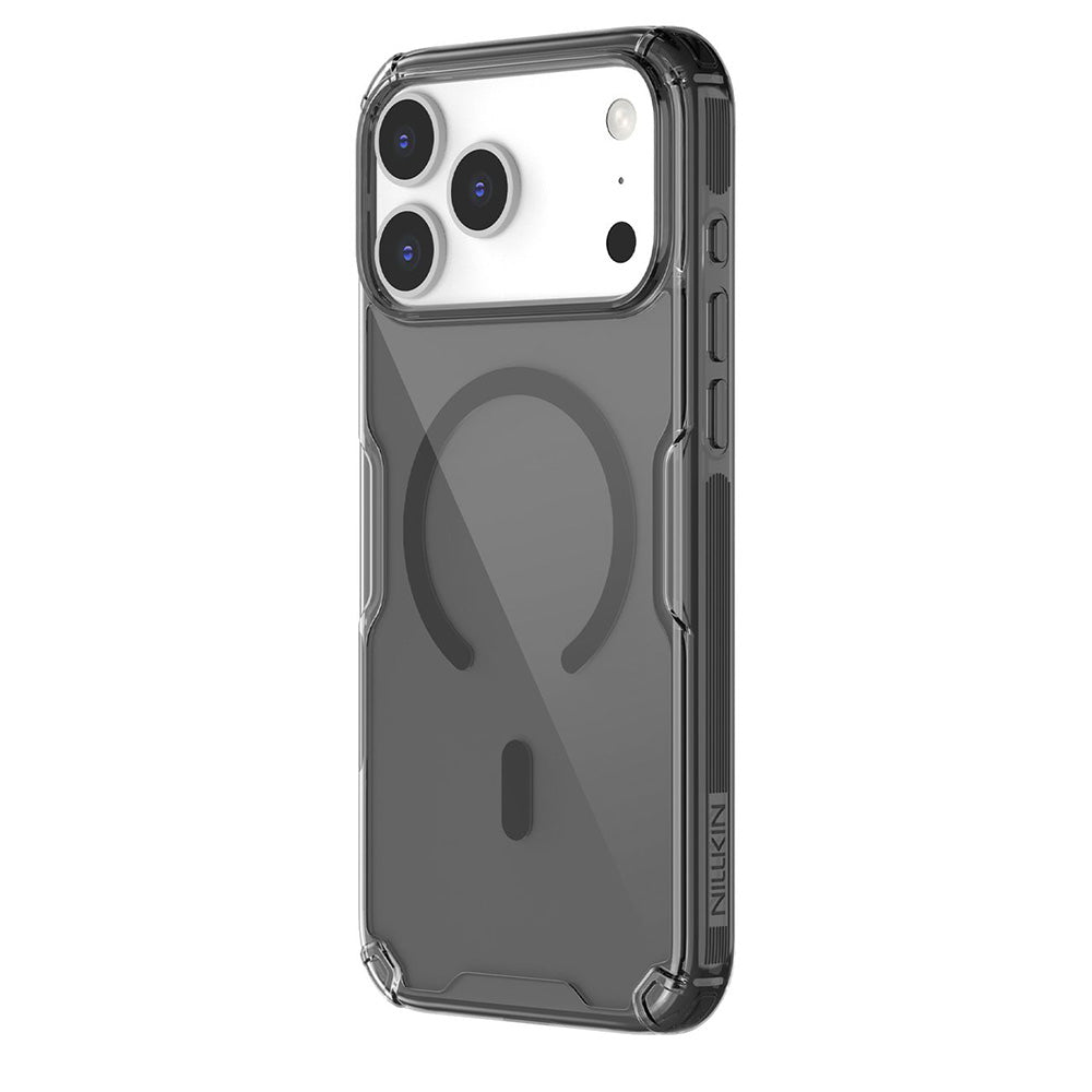 MagSafe-kuori Apple iPhone 18 Pro / 17 Pro:lle, Nillkin, Nature Pro, Musta Läpinäkyvä