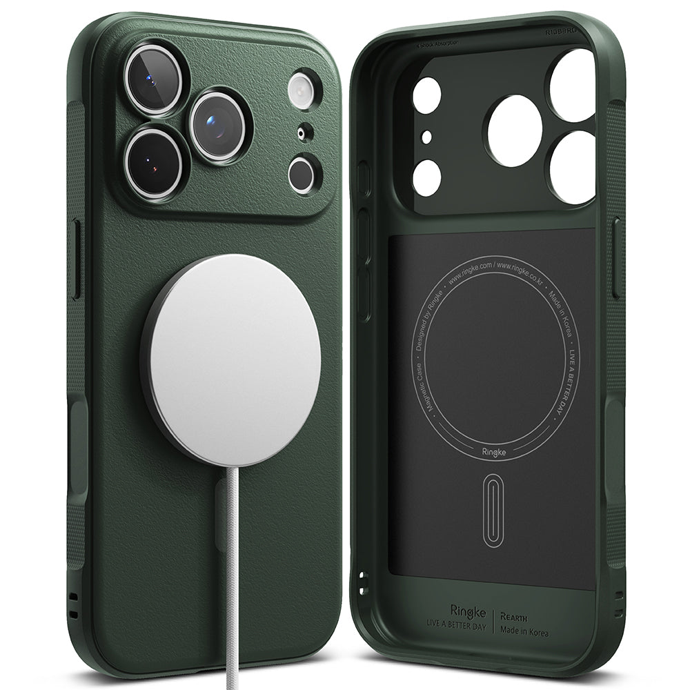 MagSafe-kuori Apple iPhone 18 Pro / 17 Pro:lle, Ringke, Onyx, Tummanvihreä