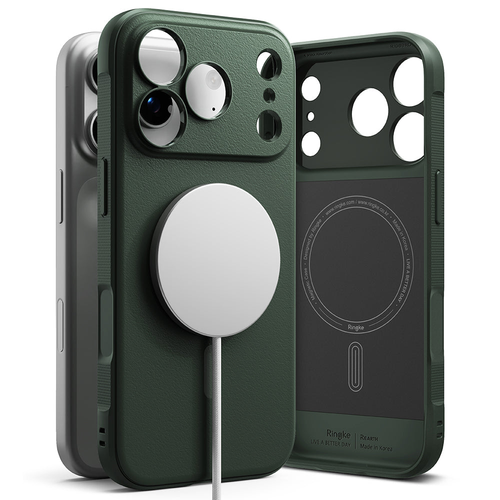 MagSafe-kuori Apple iPhone 18 Pro / 17 Pro:lle, Ringke, Onyx, Tummanvihreä