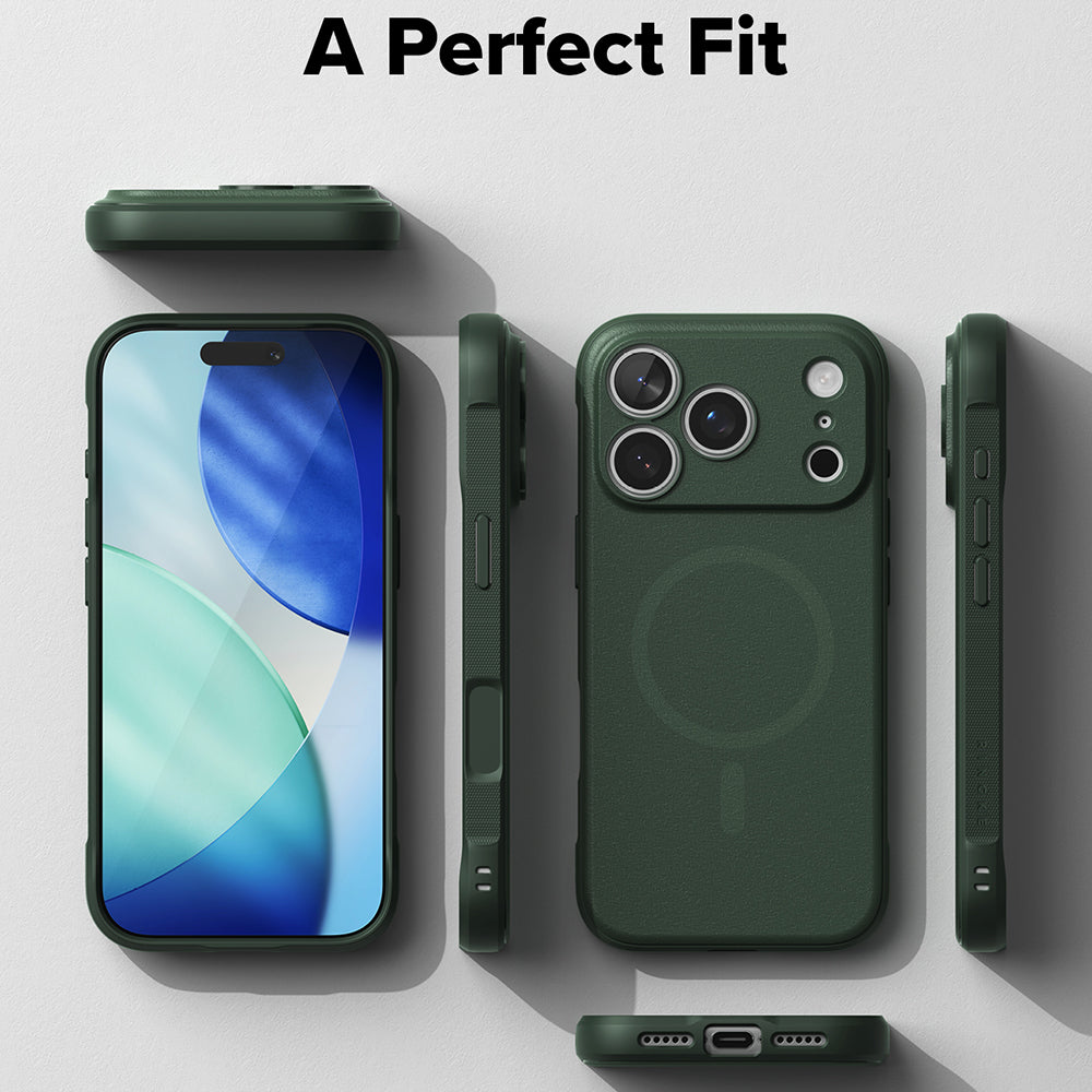 MagSafe-kuori Apple iPhone 18 Pro / 17 Pro:lle, Ringke, Onyx, Tummanvihreä