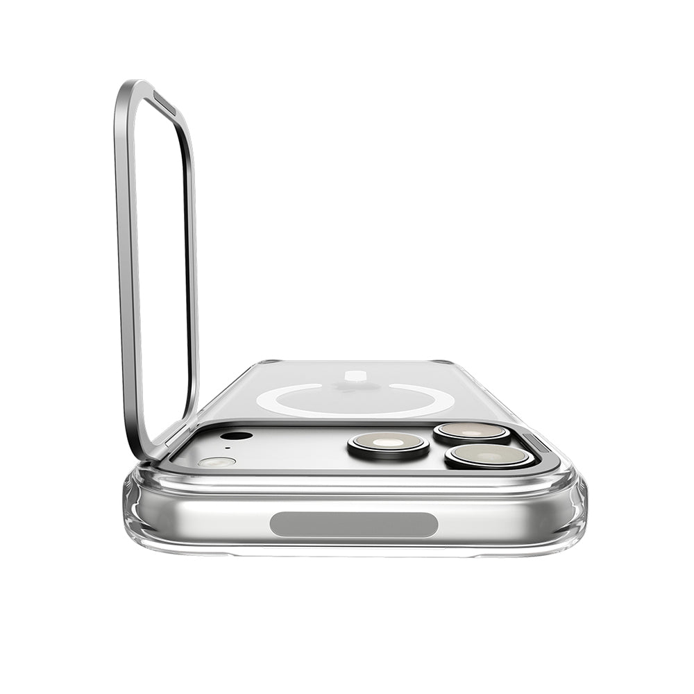 MagSafe-kuori Apple iPhone 18 Pro / 17 Pro:lle, Spigen, Ultra Hybrid Optik S, Hopeanvärinen Läpinäkyvä ACS11921