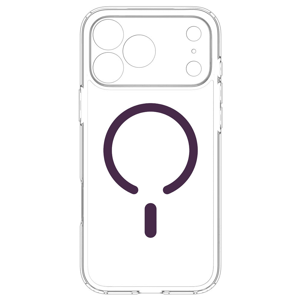 MagSafe-suojakuori Apple iPhone 18 Pro / 17 Pro -puhelimelle, Spigen Ultra Hybrid, läpinäkyvä viininpunainen ACS12335