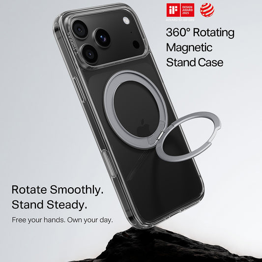 MagSafe-kuori Apple iPhone 18 Pro / 17 Pro:lle, Torras, Ostand O1 Guardian, Läpinäkyvä