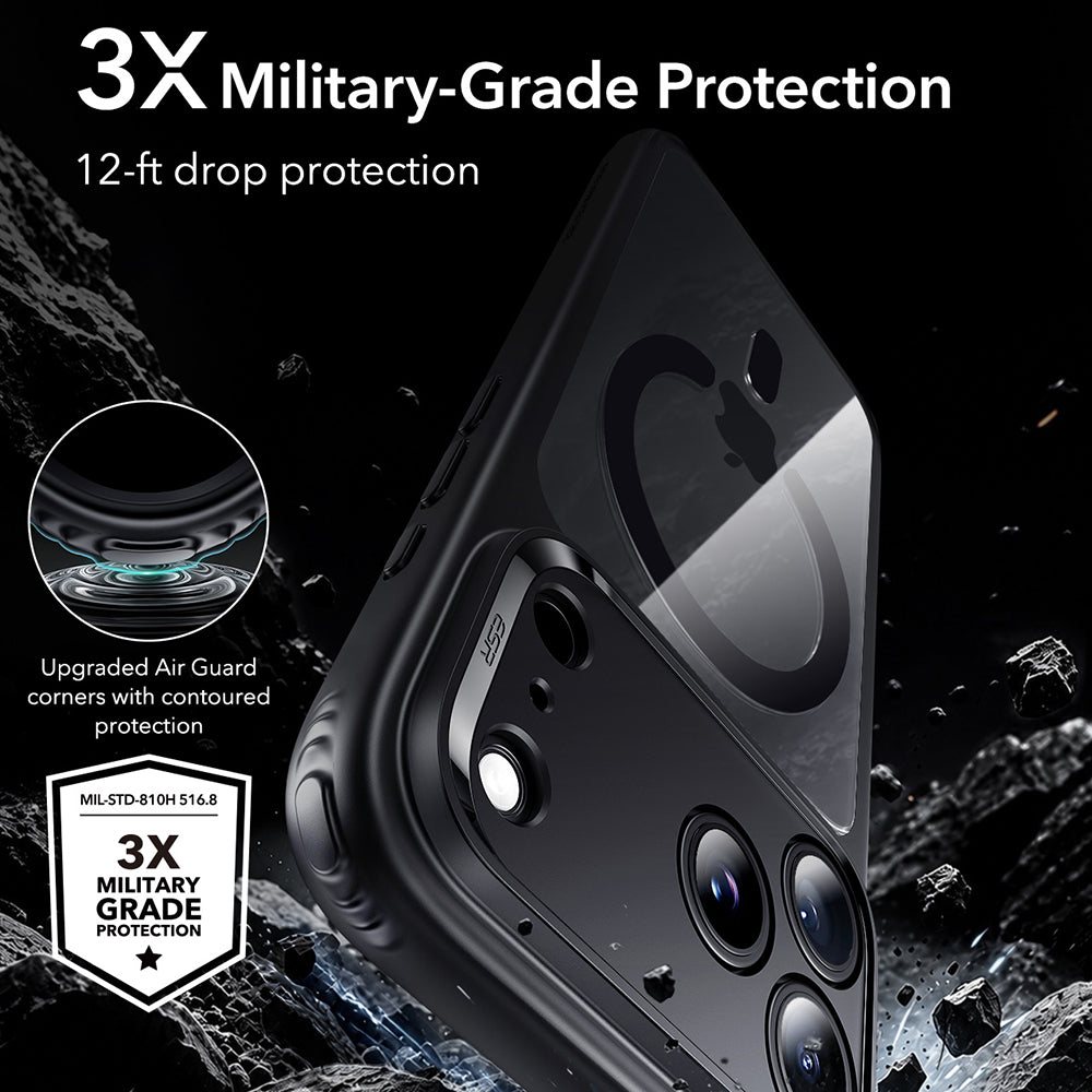 MagSafe Case for Apple iPhone 18 Pro, ESR, Classic Hybrid, Transparent Black