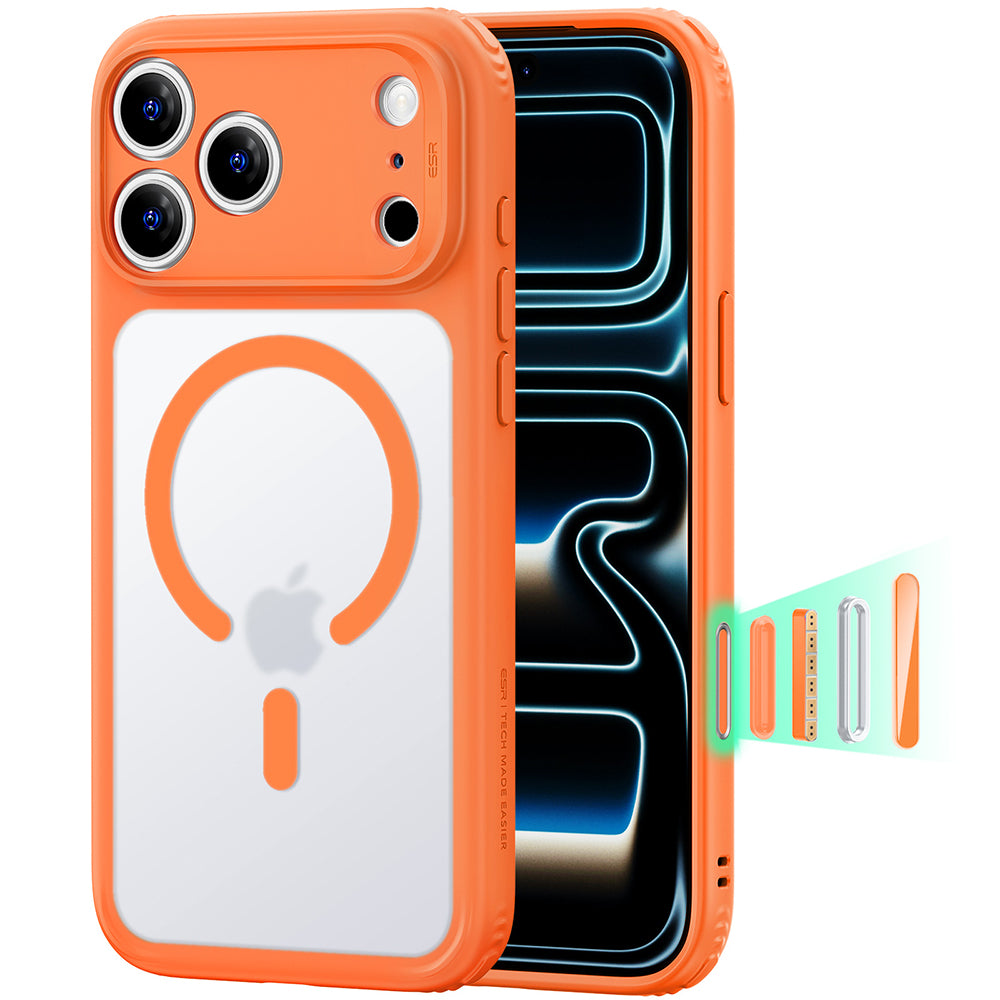 MagSafe-kuori Apple iPhone 18 Pro:lle, ESR, Classic Hybrid, satiininoranssi