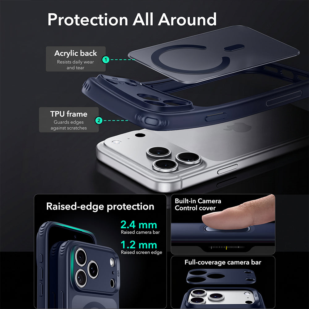 MagSafe-kuori Apple iPhone 18 Pro Max / 17 Pro Max, ESR, Classic Hybrid, satiininsininen