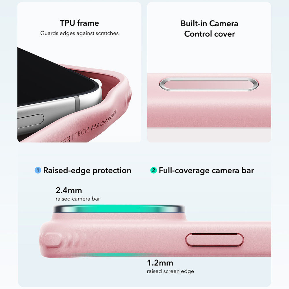 MagSafe-kuori Apple iPhone 18 Pro Max / 17 Pro Max, ESR, Classic Hybrid Kickstand, satiininen vaaleanpunainen