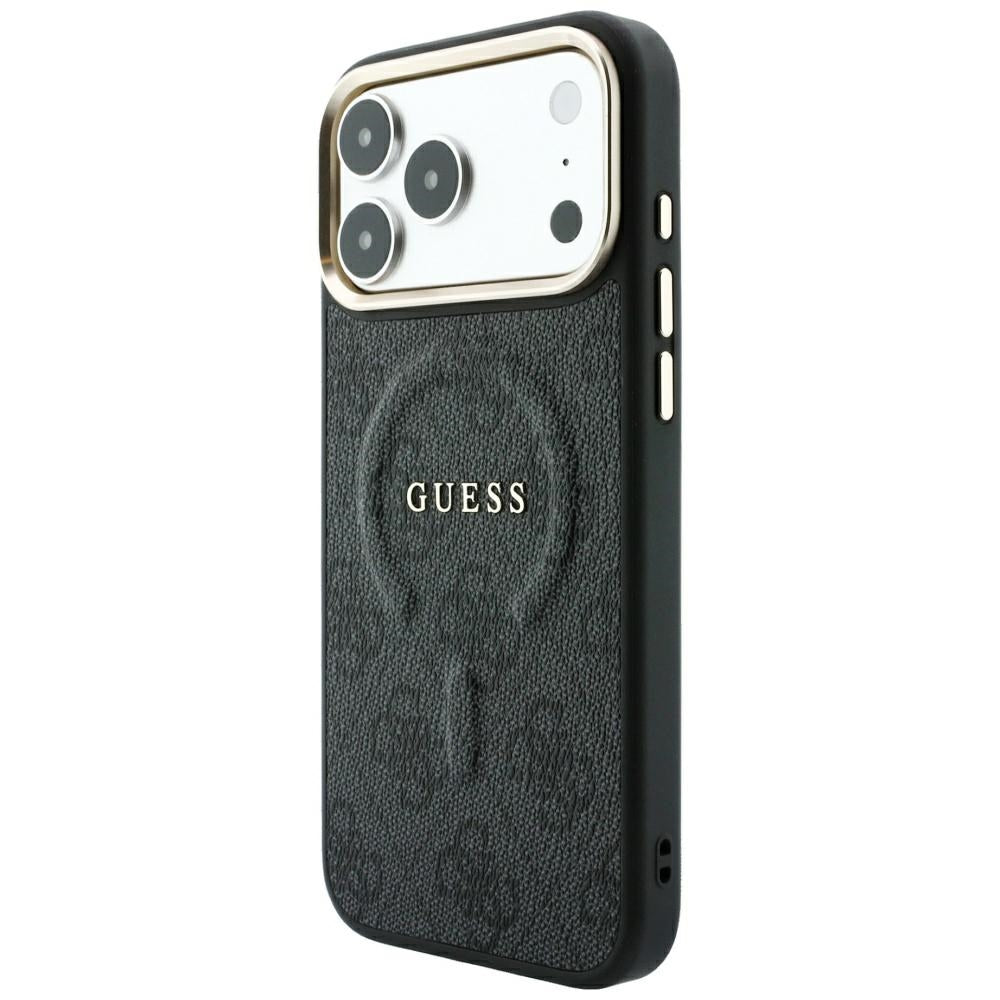 MagSafe-kuori Apple iPhone 18 Pro Max / 17 Pro Max, Guess, 4G kohokuvioitu klassikko, musta